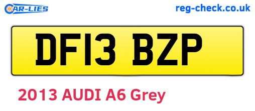 DF13BZP are the vehicle registration plates.