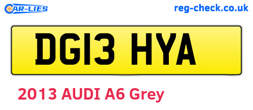 DG13HYA are the vehicle registration plates.