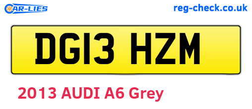 DG13HZM are the vehicle registration plates.