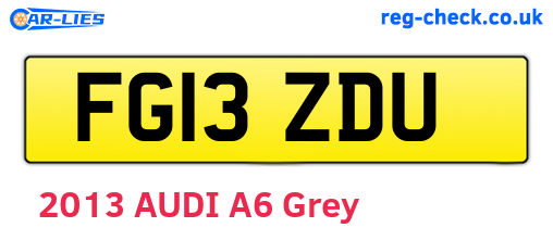 FG13ZDU are the vehicle registration plates.