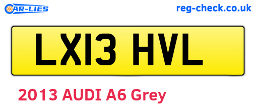 LX13HVL are the vehicle registration plates.