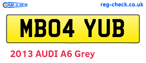 MB04YUB are the vehicle registration plates.