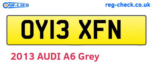 OY13XFN are the vehicle registration plates.
