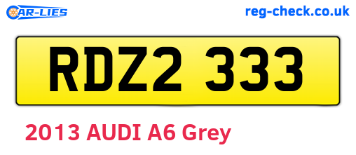 RDZ2333 are the vehicle registration plates.