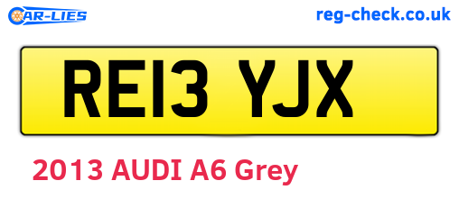 RE13YJX are the vehicle registration plates.