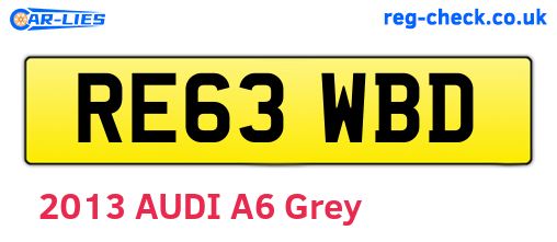 RE63WBD are the vehicle registration plates.