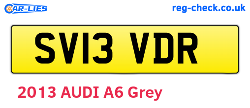 SV13VDR are the vehicle registration plates.