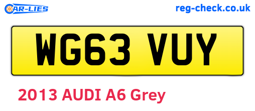 WG63VUY are the vehicle registration plates.