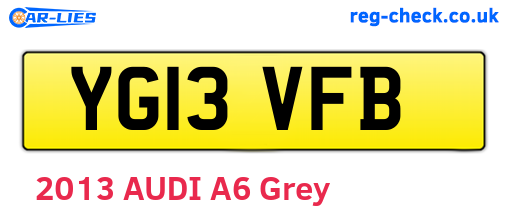YG13VFB are the vehicle registration plates.
