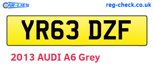 YR63DZF are the vehicle registration plates.