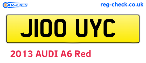 J100UYC are the vehicle registration plates.