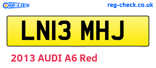 LN13MHJ are the vehicle registration plates.