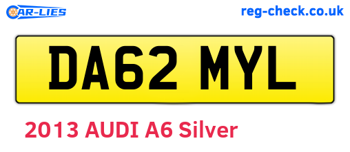 DA62MYL are the vehicle registration plates.