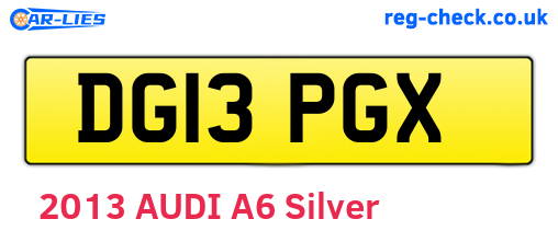 DG13PGX are the vehicle registration plates.