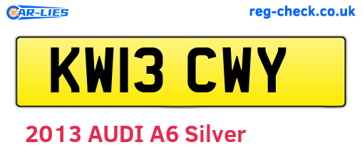 KW13CWY are the vehicle registration plates.
