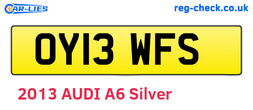 OY13WFS are the vehicle registration plates.