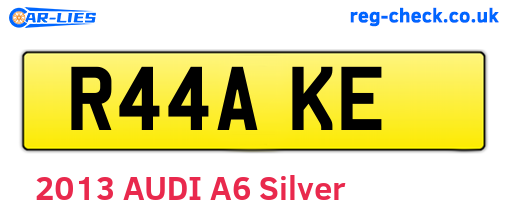 R44AKE are the vehicle registration plates.
