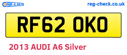 RF62OKO are the vehicle registration plates.