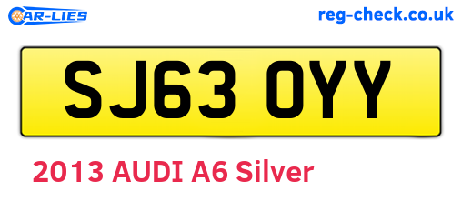 SJ63OYY are the vehicle registration plates.