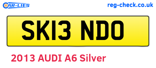 SK13NDO are the vehicle registration plates.