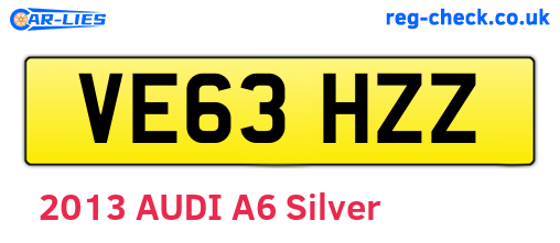 VE63HZZ are the vehicle registration plates.