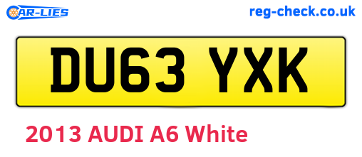 DU63YXK are the vehicle registration plates.