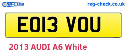 EO13VOU are the vehicle registration plates.