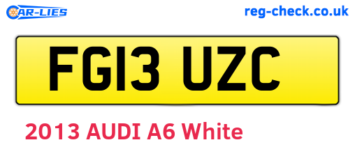 FG13UZC are the vehicle registration plates.