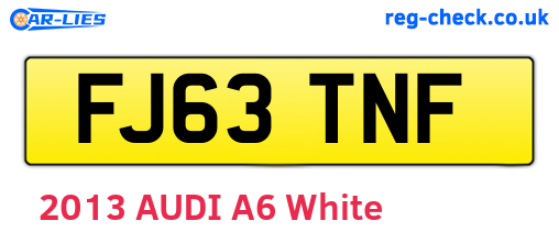 FJ63TNF are the vehicle registration plates.