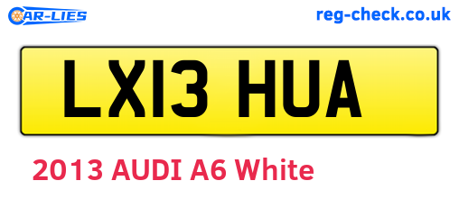 LX13HUA are the vehicle registration plates.