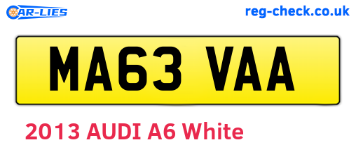 MA63VAA are the vehicle registration plates.