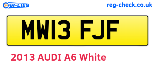 MW13FJF are the vehicle registration plates.