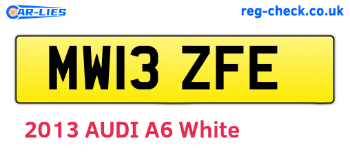 MW13ZFE are the vehicle registration plates.