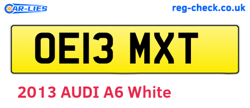 OE13MXT are the vehicle registration plates.