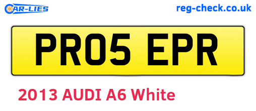 PR05EPR are the vehicle registration plates.