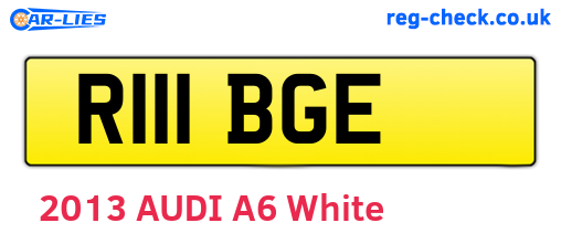 R111BGE are the vehicle registration plates.