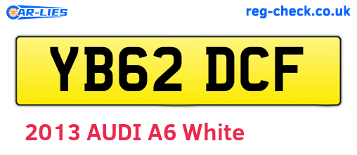 YB62DCF are the vehicle registration plates.