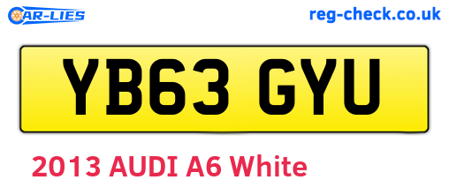 YB63GYU are the vehicle registration plates.