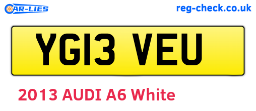 YG13VEU are the vehicle registration plates.