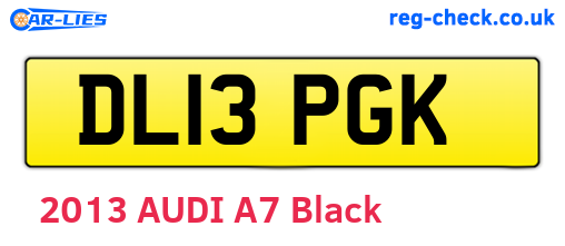 DL13PGK are the vehicle registration plates.