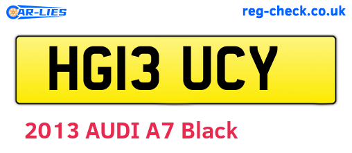 HG13UCY are the vehicle registration plates.