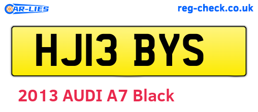 HJ13BYS are the vehicle registration plates.