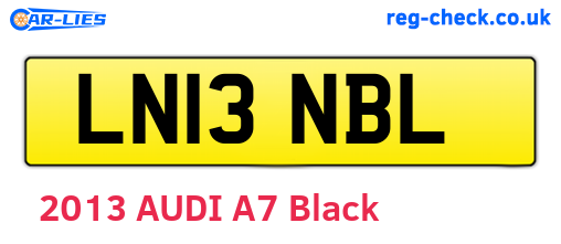 LN13NBL are the vehicle registration plates.