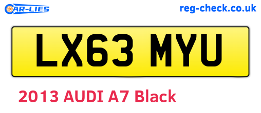 LX63MYU are the vehicle registration plates.