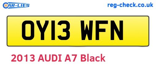 OY13WFN are the vehicle registration plates.