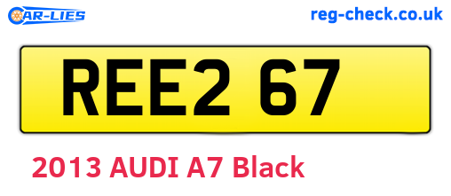 REE267 are the vehicle registration plates.