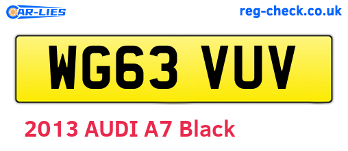 WG63VUV are the vehicle registration plates.