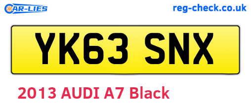 YK63SNX are the vehicle registration plates.