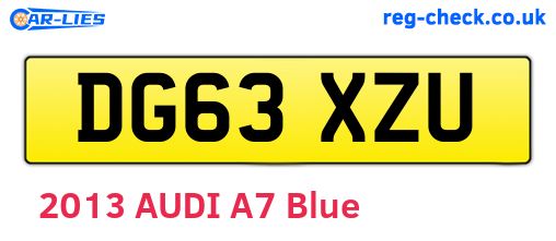 DG63XZU are the vehicle registration plates.
