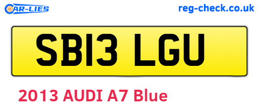 SB13LGU are the vehicle registration plates.
